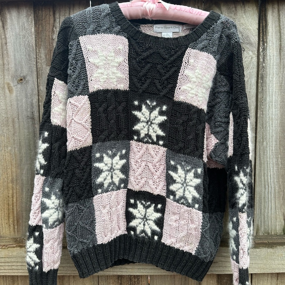 Paris Sport Club snowflake patchwork sweater